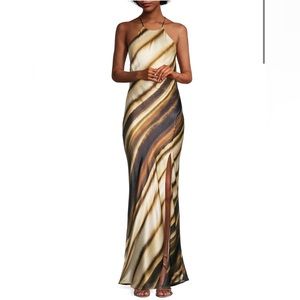 Bec & Bridge Watercolour Printed Open-Back Maxi Dress size 4 revolve